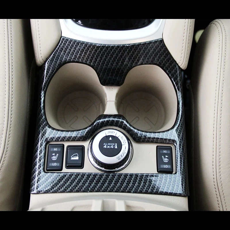 

2014-2020 For NISSAN X-Trail XTrail T32 Rogue ABS Carbon Car Front Water Cup Holder Gear shift frame panel Cover Interior Trim