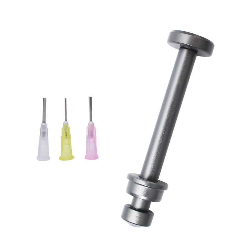 อลูมิเนียมอัลลอยด์โรตารี Solder Flux เข็ม Booster เข็มฉีดยาประเภทบัดกรี UV Solder Mask หมึกขับเคลื่อนเครื่องมือ