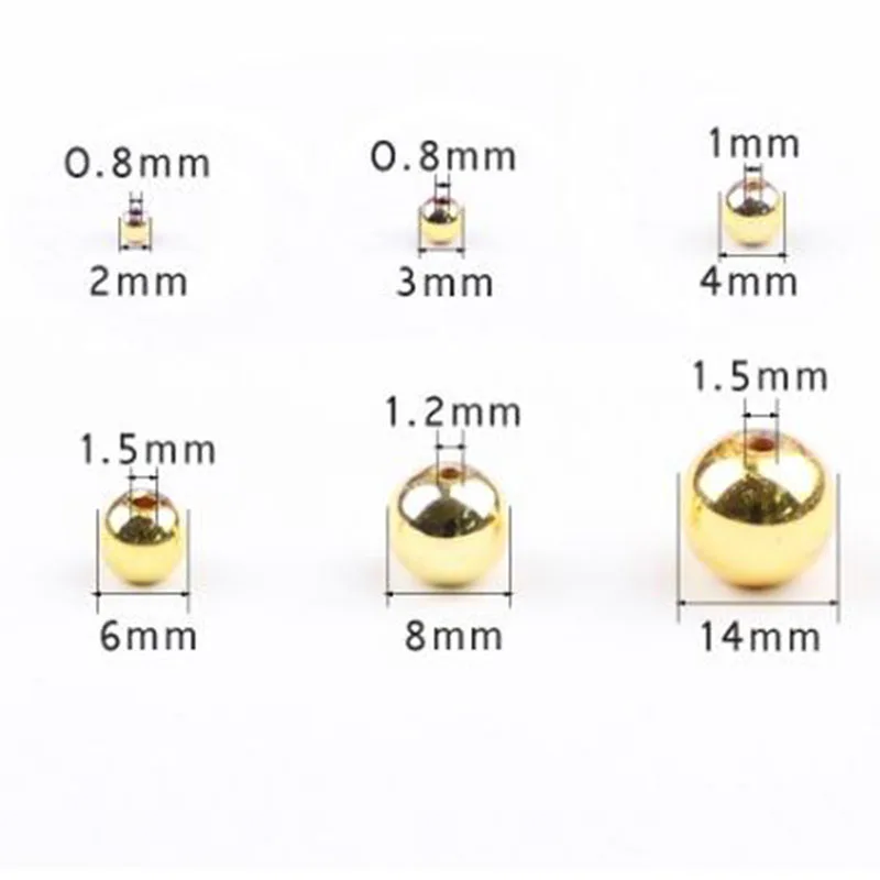 YHBZRET Gold Color Hematite beads Natural Stone Spacer 2/3/4/6/8/10mm Round Loose beads for Jewelry making bracelet&necklace DIY