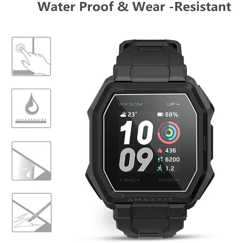 Película a prueba de explosiones para reloj inteligente Huami AMAZFIT Ares, Protector de pantalla de cobertura completa HD suave, no incluye cubierta de vidrio, 3 piezas
