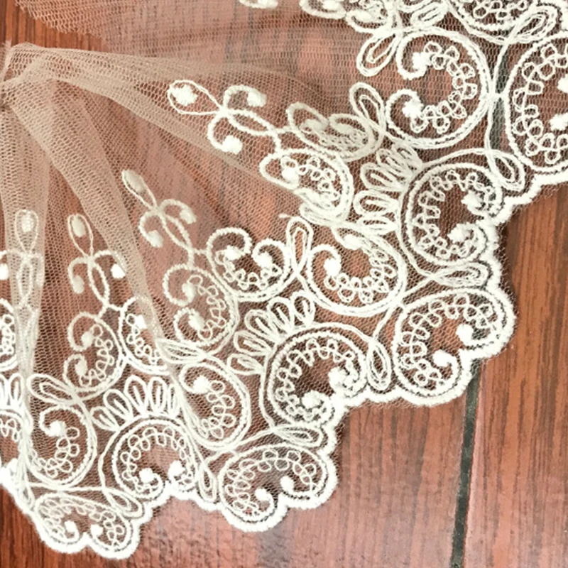 2020 high quality white lace fabric for dress DIY crafts handmade supplies floral cotton lace ribbon sewing accessories 2yards