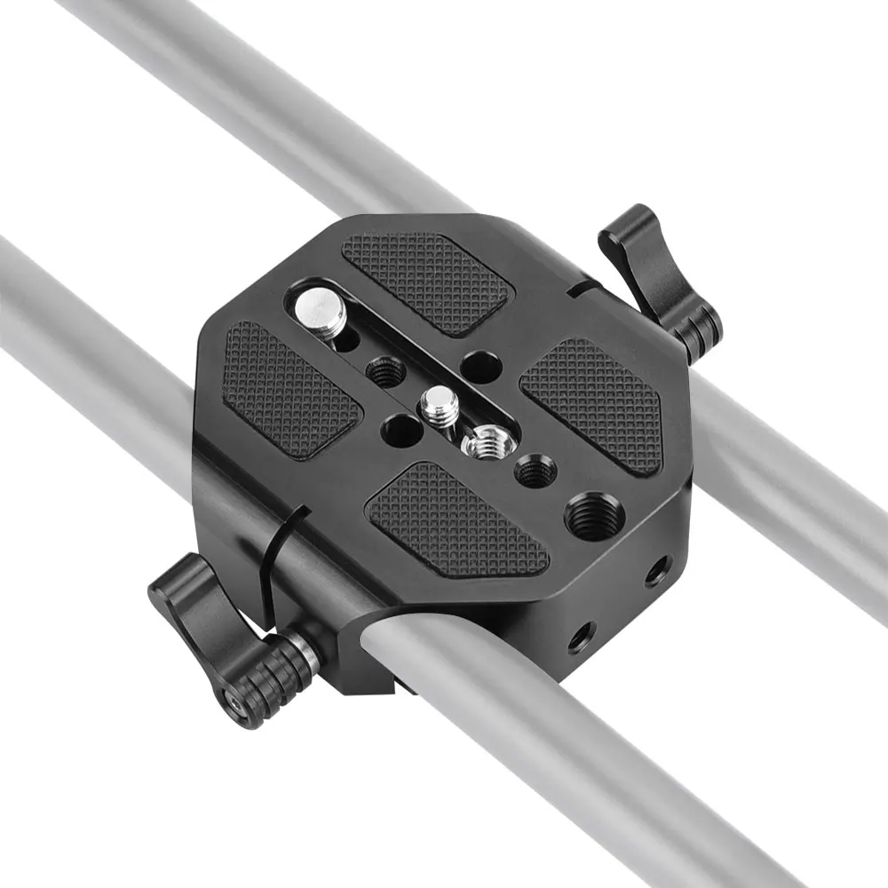 KIMRIG Universal Low Profile Dslr Camera Base Plate With 15mm Rod Rail Clamp Such As for Sony Fs7, For Sony A7 Series C100/300