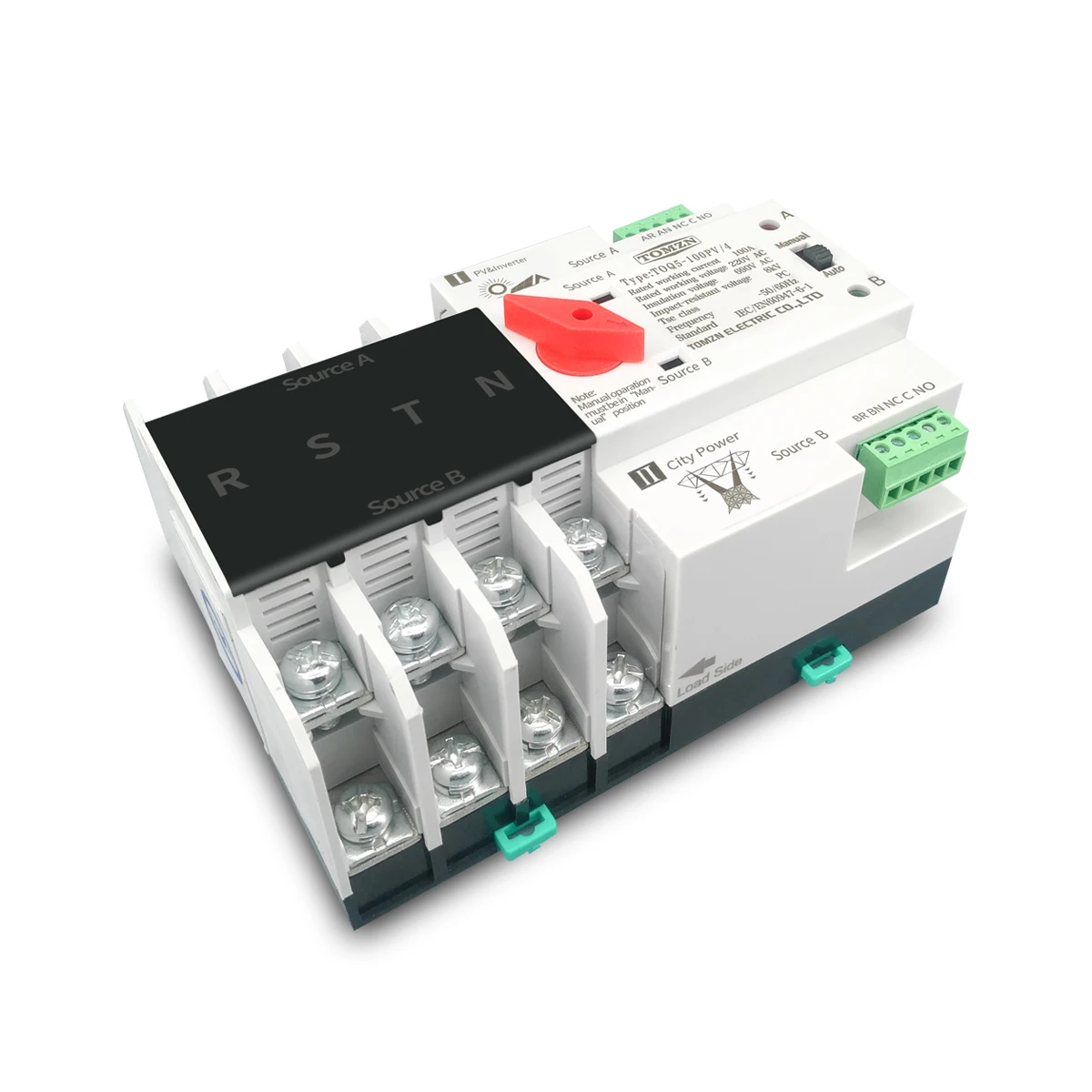 Imagem -06 - Trilho Din Ats para pv e Inversor Interruptores Seletores de Transferência Automática de Energia Dupla Ininterrupta 63a 100a 125a 2p 3p 4p