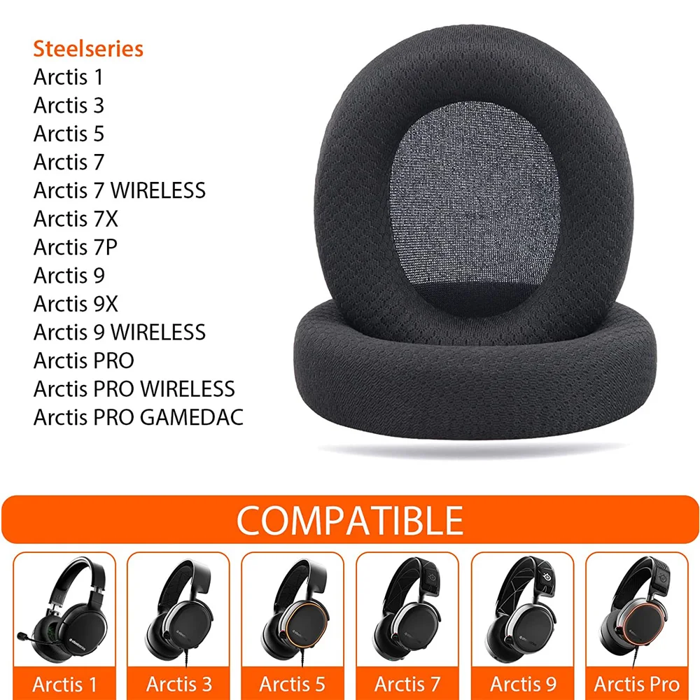 Cuscinetti auricolari per cuffie di ricambio GEVO per cuffie SteelSeries claw is 3/5/7/9X/pro cuffie senza fili in tessuto per giochi