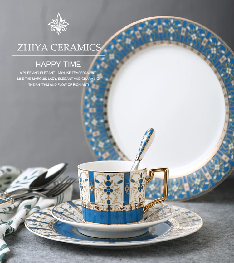 

EECAMAIL Gilt Years European Bone Porcelain Coffee Cup Set English Afternoon Teacup Saucer Creative Ceramic Dessert Plate