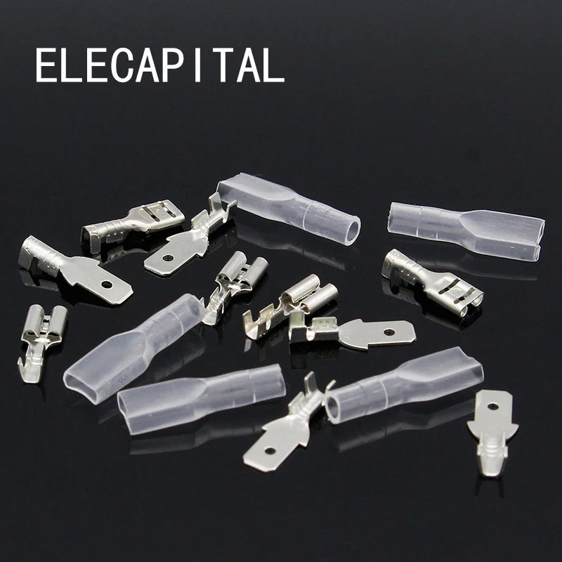 4.8mm Crimp Terminal Female Spade Connector + Male Spade Connector+ Case