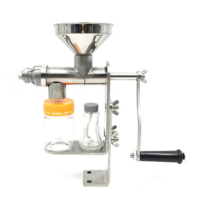 Stainless Steel Oil Pressing Machine Manual Oil Press Machine Household Oil Extractor Peanut Nuts Seeds Oil Press Machine