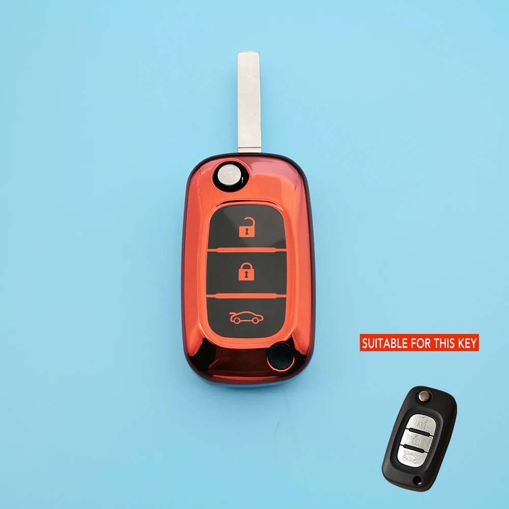 3 Button Flip Key Bag TPU Remote Control Keychain Car Key Cover Case For LADA Sedan Largus Kalina Granta / Vesta  Accessories