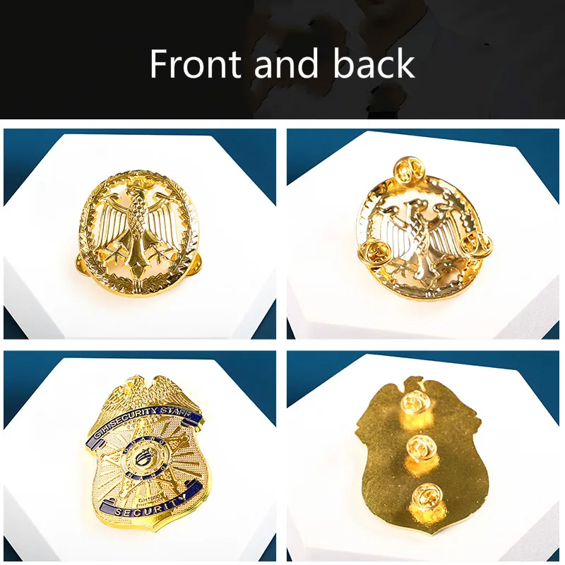 Segurança Eagle Badge, Navio, Marinheiro, Piloto, Guarda Uniforme, Ouro, Prata, Metal, Acessórios