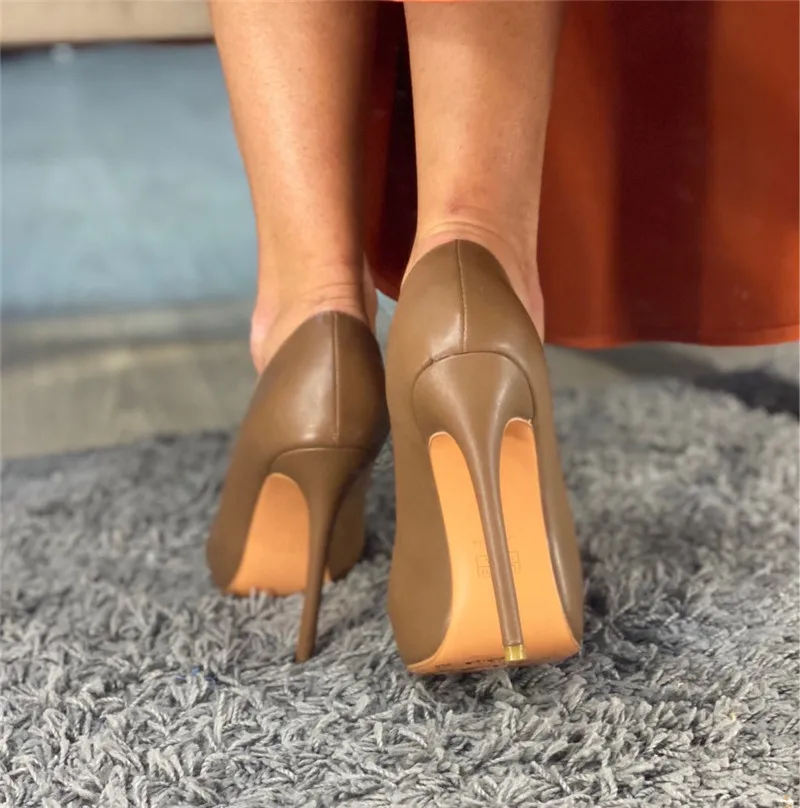 Onlymaker Brand Women Plus Big Size Heels 8-12CM Sexy Office Wendding Dress Pointed Toe High Heel Slip On Stiletto Pumps