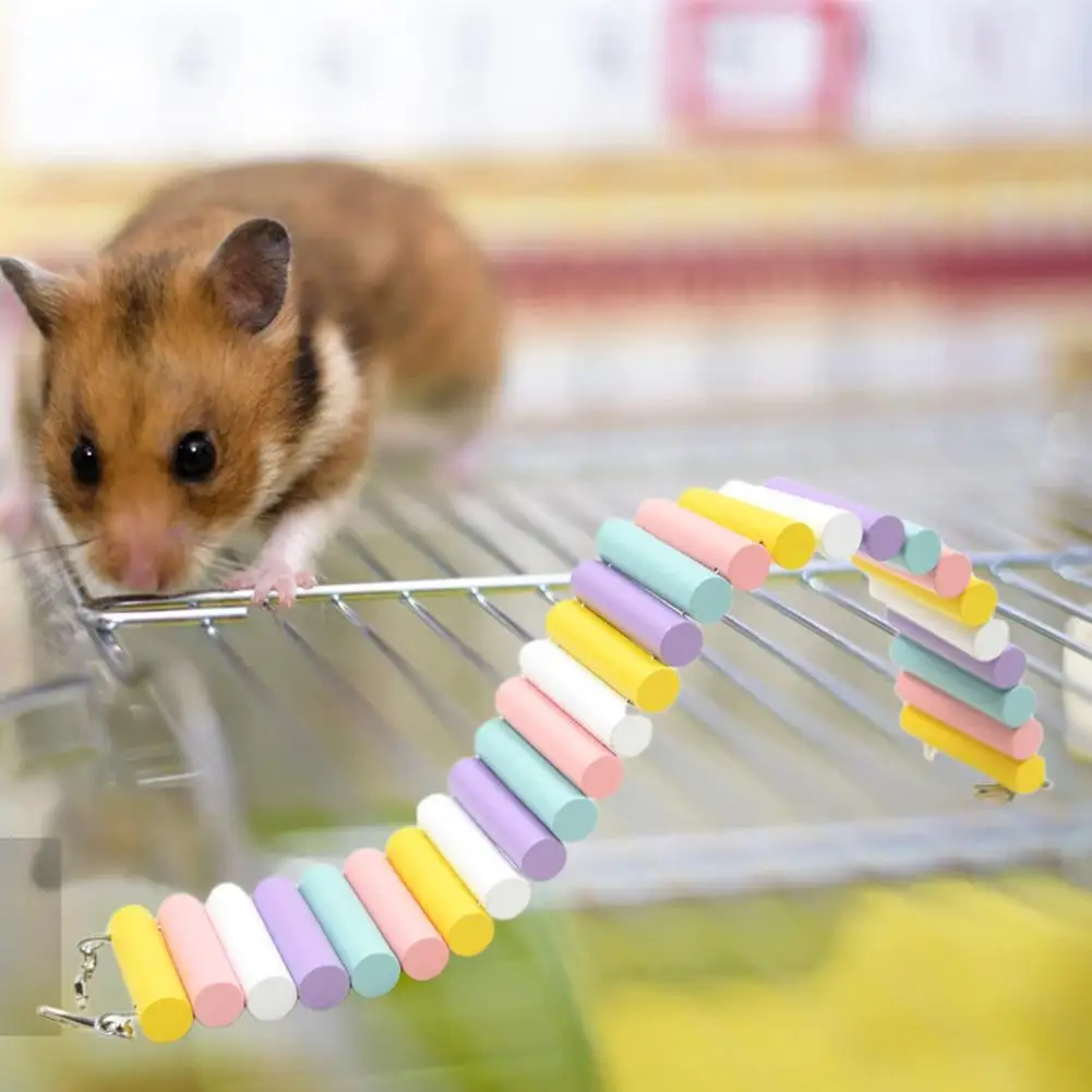 Hamster Toy  Bur-free   Small Animal Toy Pet Wooden Suspension Bridge Ladder