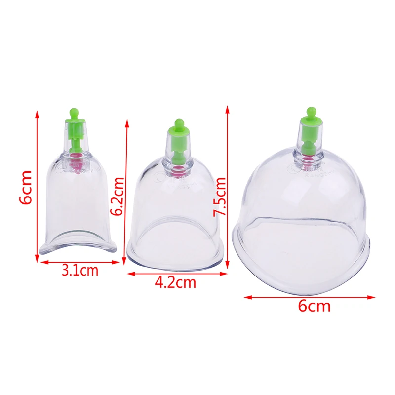 3 Pcs Curved Vacuum C1 Cups Cupping For Joint Suction Chinese Massage Traditional