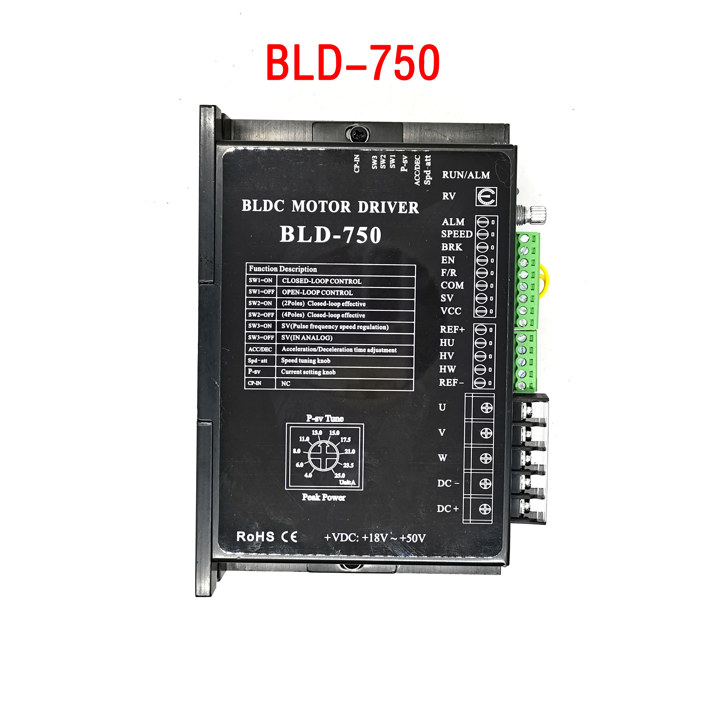 

24V 36V 48V BLDC Motor Driver Controller 750W 18V-50V DC Brushless DC Motor Driver BLD-750