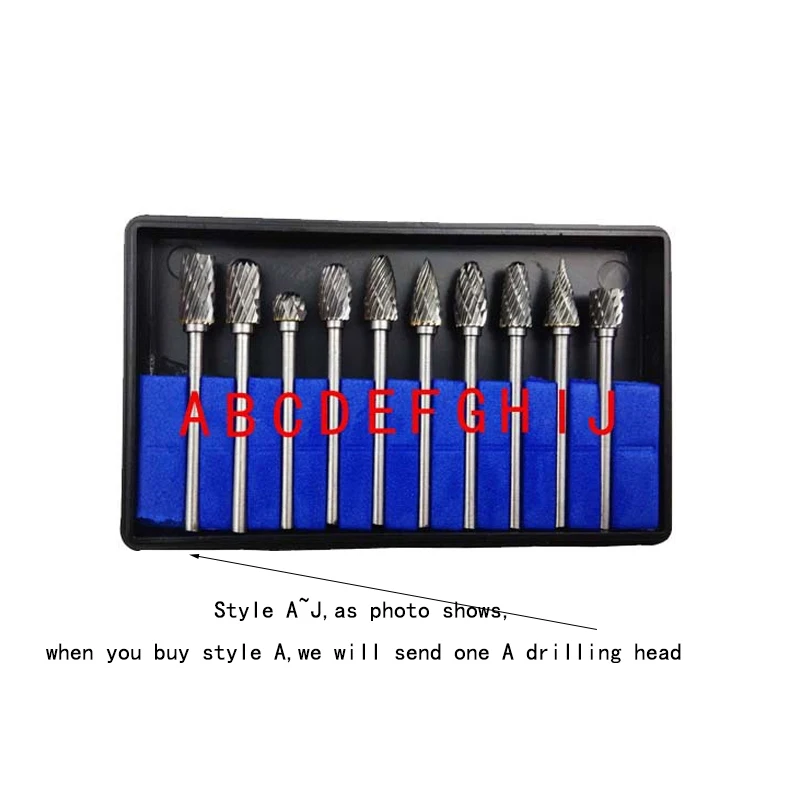 1Pcs Tungsten Steel Mini Drill Grinding Head Double Veins Carbide Burrs Sets Rotary File Milling Cutter Head