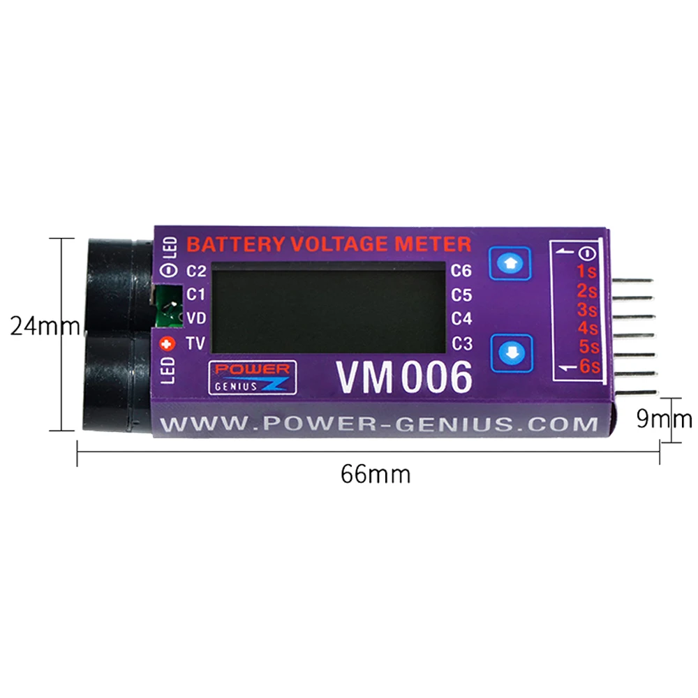 1pcs Voltage Meter VM006 1-6S LiPo Battery Accurate Battery Voltage Meter With LCD Liquid Crystal Display Alarm For RC Battery