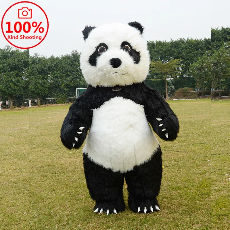 SAYGO Inflatable Panda Costumes Party Cosplay Plush Halloween Cartoon Costume for Adult Disfraz de Christmas Mascot Funny Dress