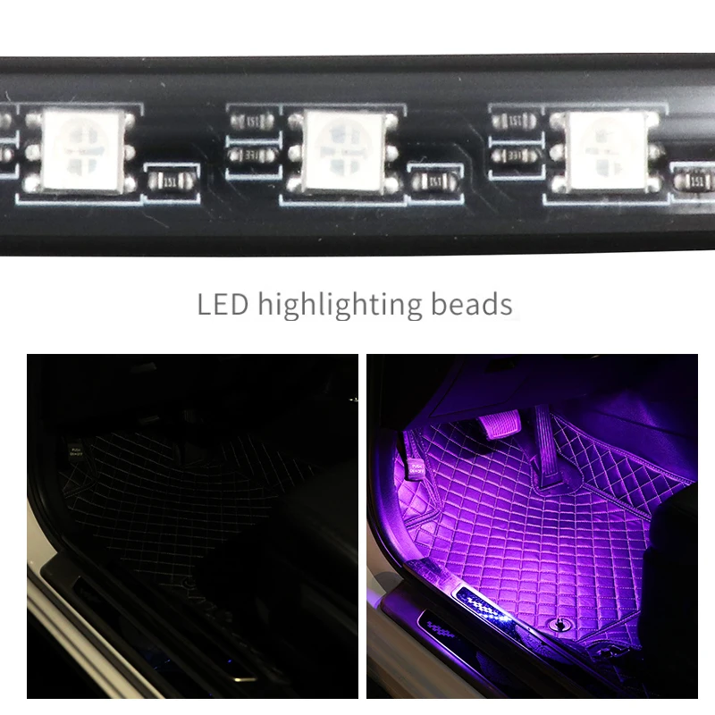 LED Car Foot Light Ambient Lamp With USB Wireless Remote Music Control Multiple Modes Automotive Interior Decorative Lights