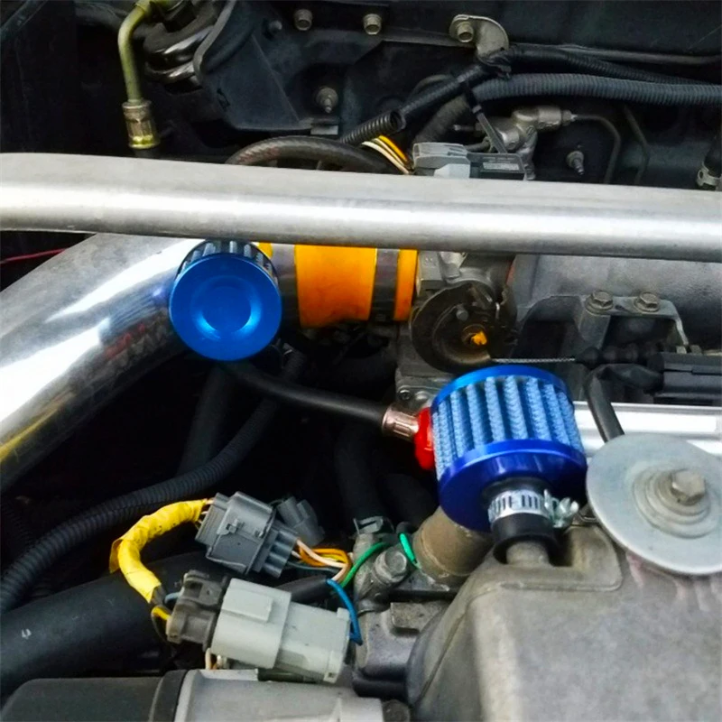 Filtro de entrada de aire frío de aceite de coche Universal de 12mm, cárter de ventilación, filtro de aire personalizado de alto flujo para motocicleta, Mini filtros de ventilación para coche