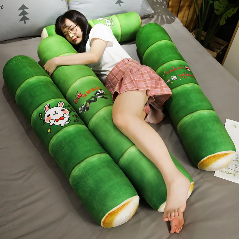 1PC Cylindrical The Animal Panda Sleep Pillow Long Pillow Bamboo leaf Panda Doll Lazy Man Bed On The Big Pillow Cute Comfortable