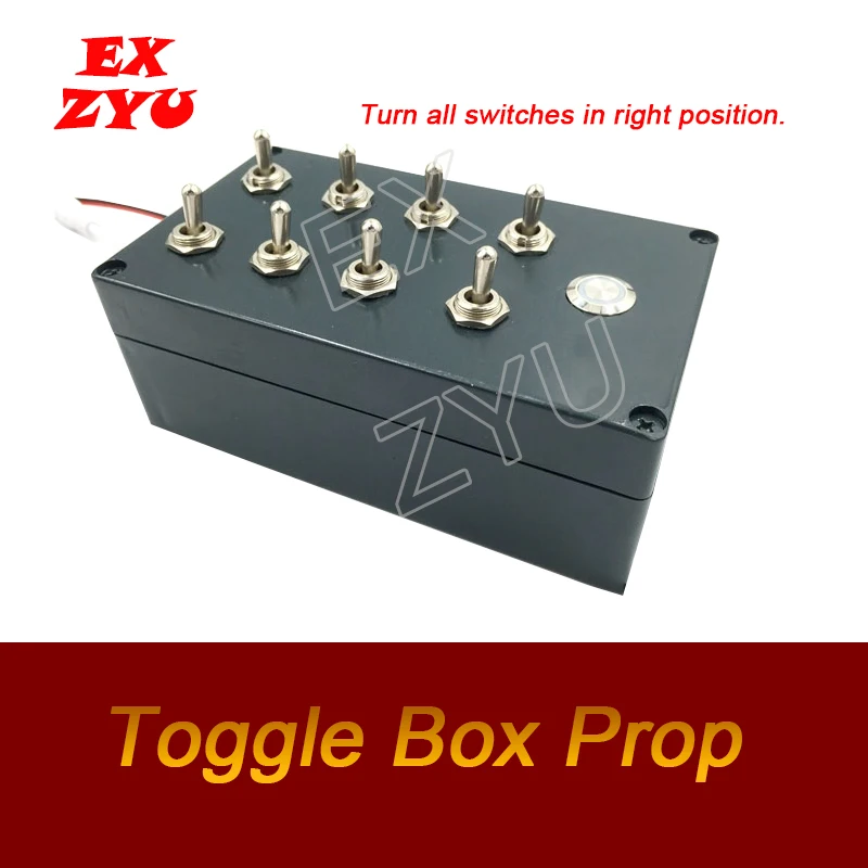 EXZYU Toggle Box Prop real life Escape Room Game turn all switches to right position to unlock the chamber room