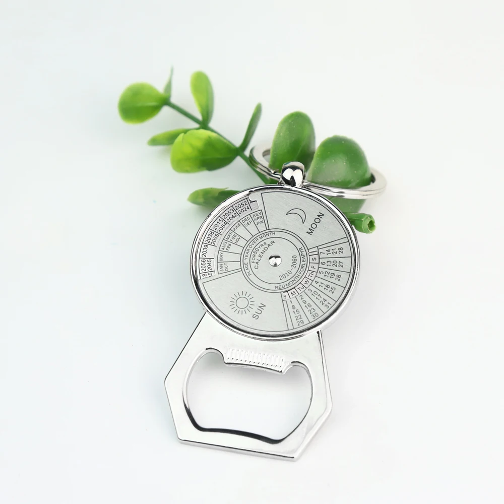 10/20pcs 37mm Calendar Wine Bottle Openers Base Blank Hangings Ring Keychain Home Kitchen Tools Gadgets Portable Bottle Oppener