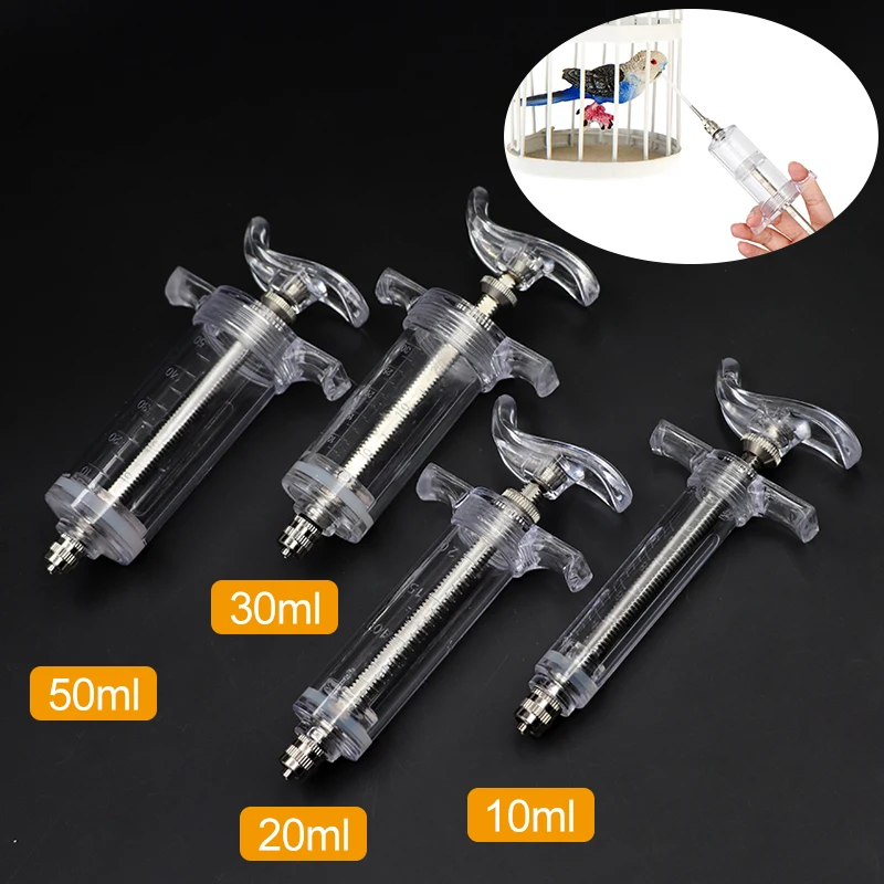 10/20/30/50ML Adjustable Parrot Feeding Syringe Needle And Hose Baby Bird Feeding Hand-raised Breast Feeder Bird Supplies