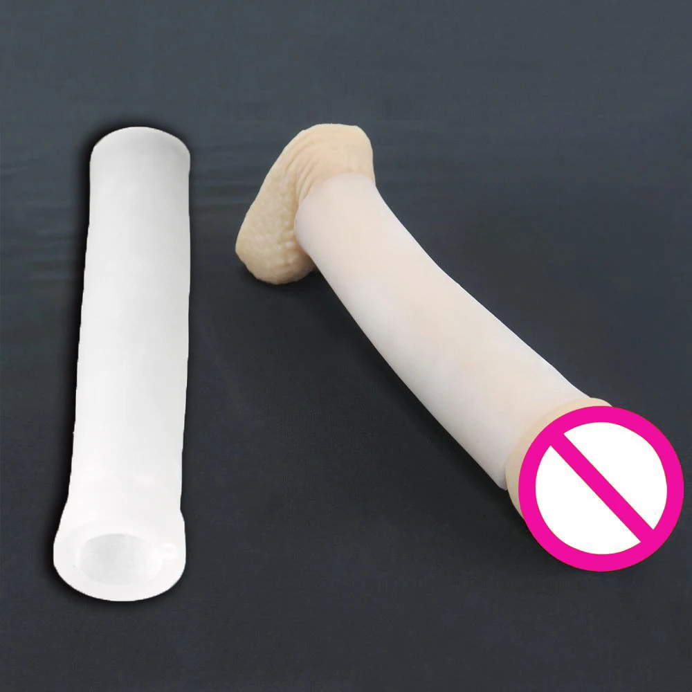 Silicone Glans Sleeve Penis Stretcher Extender Hanger Enlarger Pump Replacement