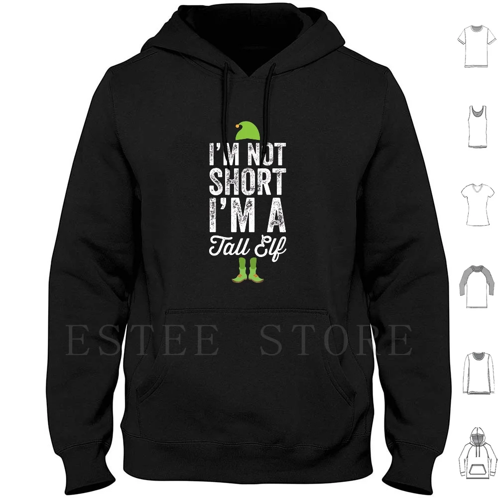 yo y # 39 ; M No corto I& # 39 ; M A Tall Elf-Funny Christmas Elf Sudaderas con capucha de manga larga No soy corto Im A Tall Elf Elf Lover