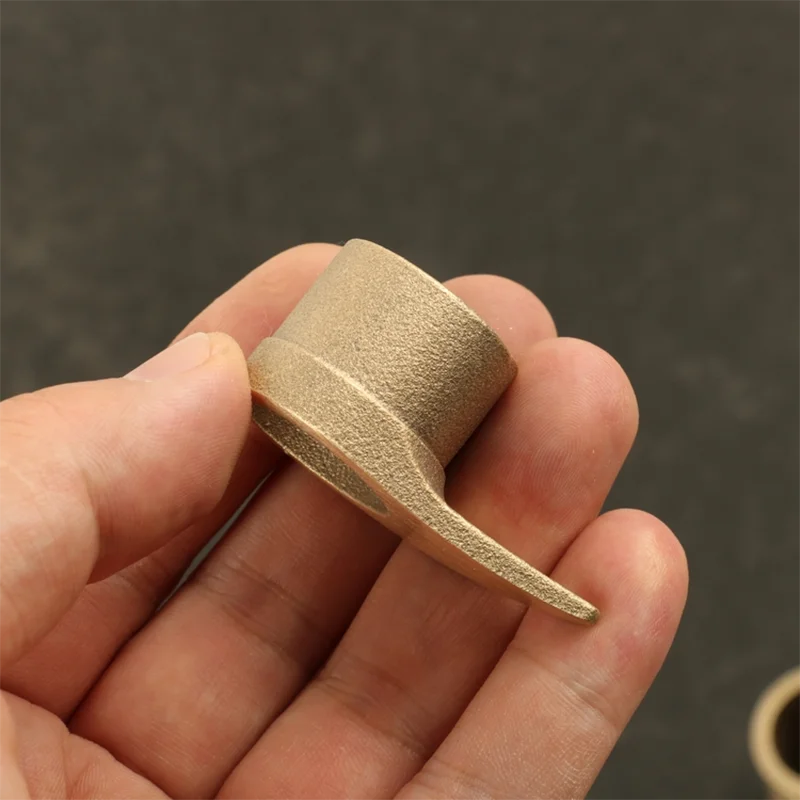 Imagem -03 - Peça de Bronze Cnc Feito sob Encomenda Faca Lidar com Guarda Mão Proteger Facas Faça Você Mesmo Fazendo Acessórios Dedo Reforçar Peças Fundição Embrião 1