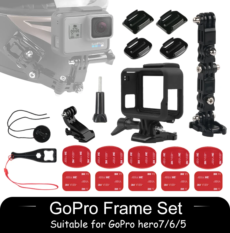 Supporto per supporto mento per casco integrale per GoPro Hero 10 9 8 7 6 5 SJCAM casco per moto supporto per mento accessori per fotocamera per Go Pro