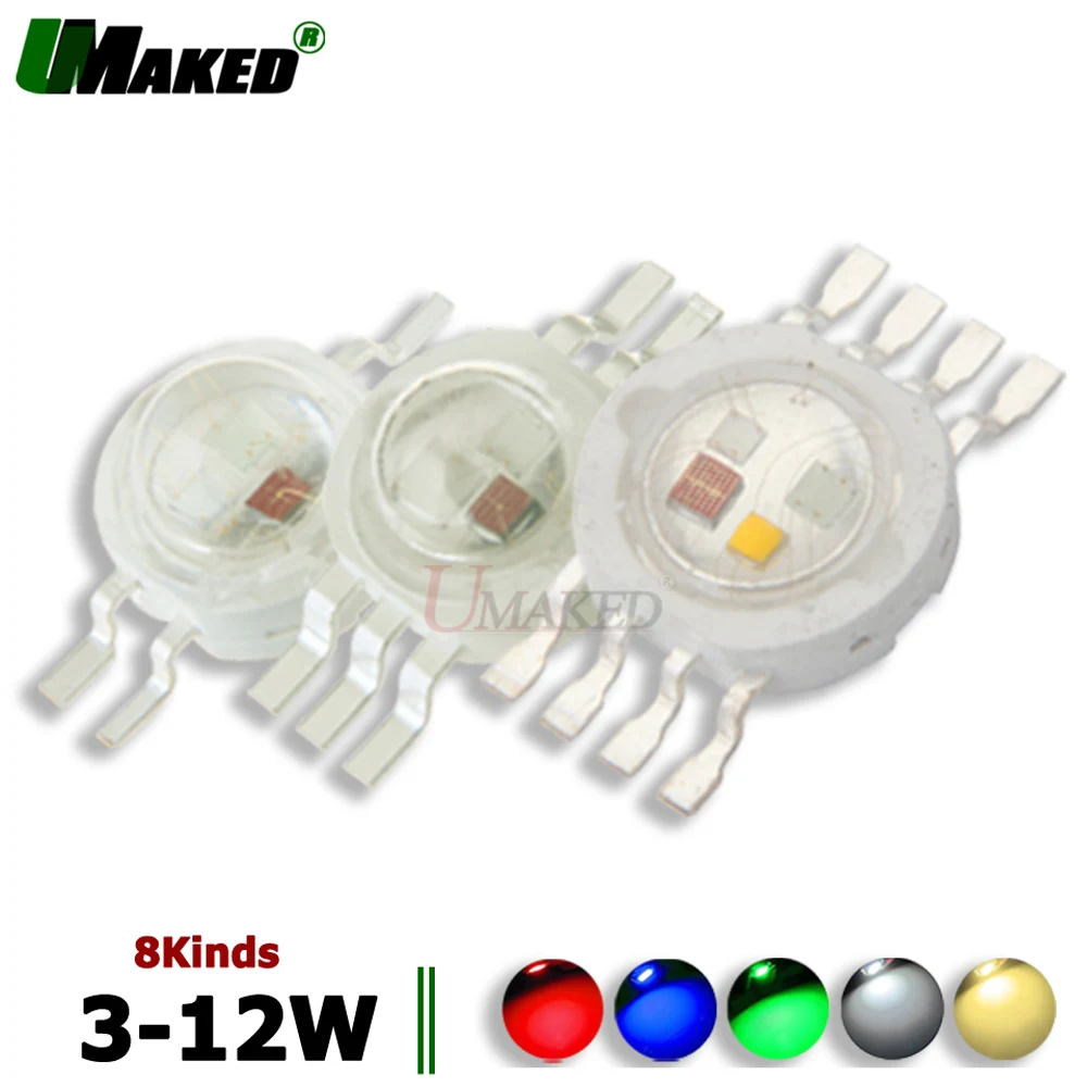 

UMAKED High Power RGB LED COB EPILEDS 30mil Light SMD chips RGBW RGBWW Color 1W 3W LED Bulb Spotlight Color full COB Diode free