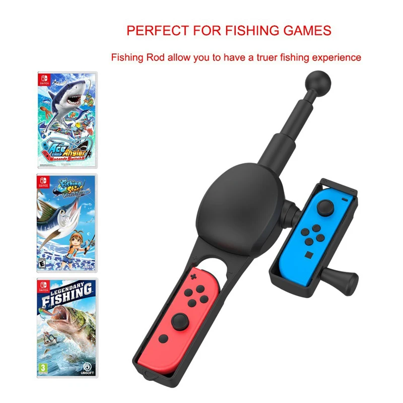 NS Switch Fishing Rod for Bass Pro Shops /Legendary Fishing for Nintendo Switch OLED Joy-Con Fishing Game Controller Accessories