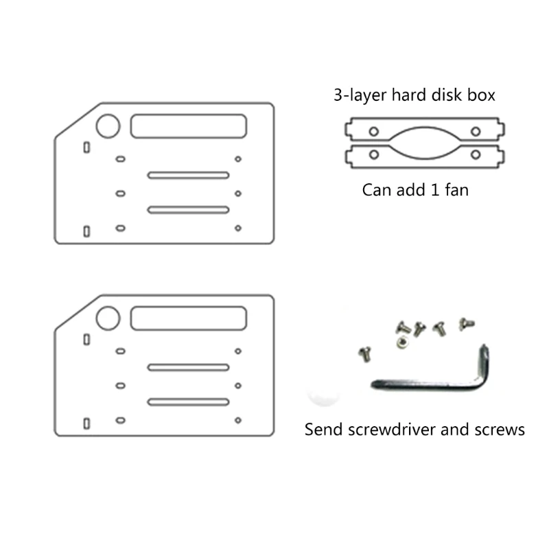 Hard Disk Bracket for 3.5in HDD Storage Bracket Organizer Case Rack Hard Drive Bay 3.5'' Multi-Layers Optional Cooling