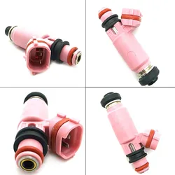 스바루 임프레자 2002-2006 OEM #16611AA370 195500-3910 1955003910 16611AA510 용 새로운 핑크 565cc 연료 인젝터, 4 개