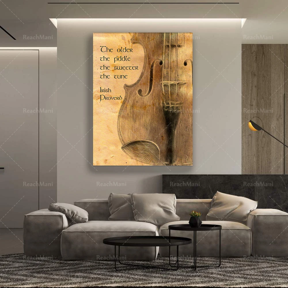 Irish Proverb: The older the fiddle the sweeter the tune. Ireland Art Printable | Midlife Gift Idea