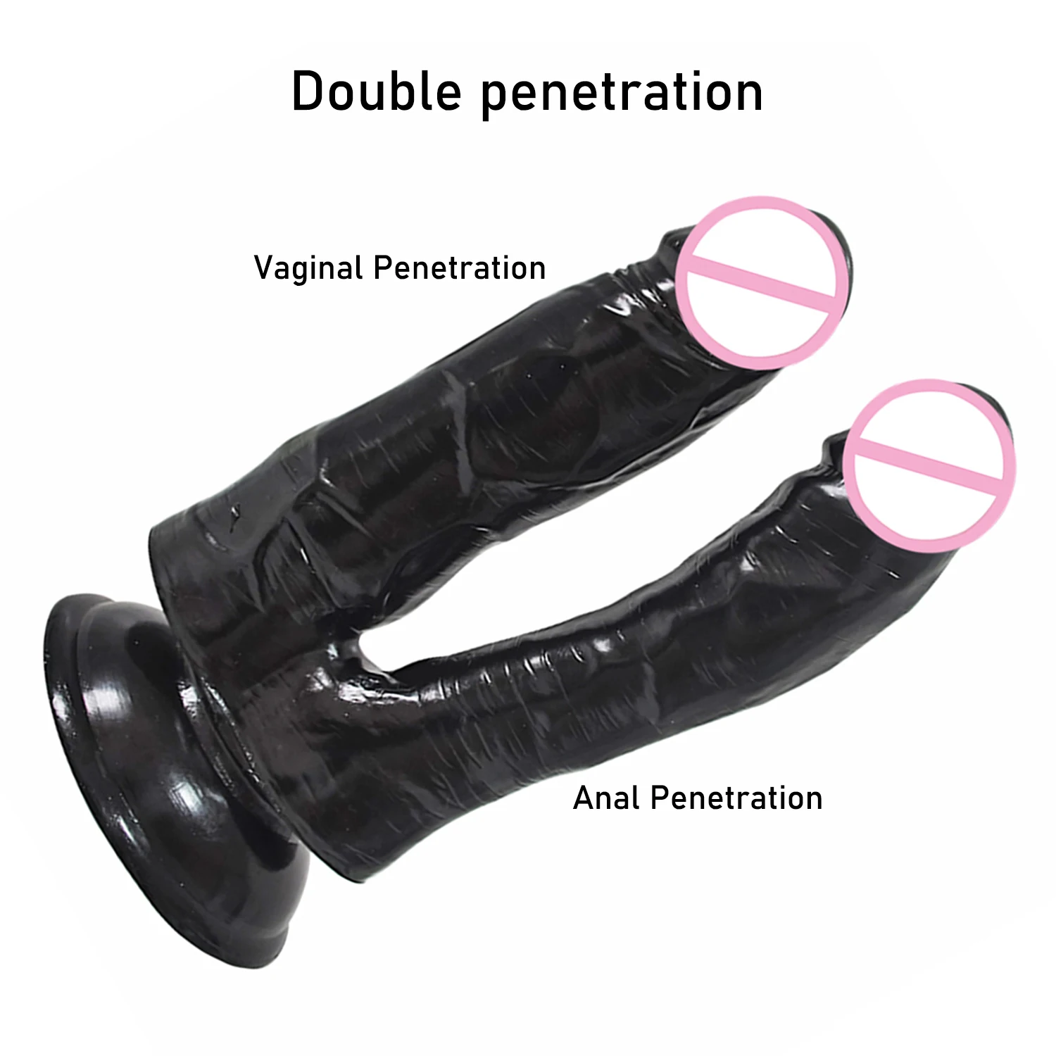 Double Dildos Double Penetration Vagina and Anus Realistic Penis with Suction Cup Erotic Phallus Sex Toys for Women Masturbation