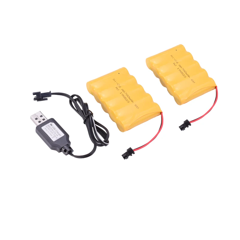 2pcs 4.8V 6V 7.2V 9.6V 700mAh Ni-Cd AA Battery Pack Rechargeable For Remote Control Electric Car Toys SM-2P Plug Nicd Battery