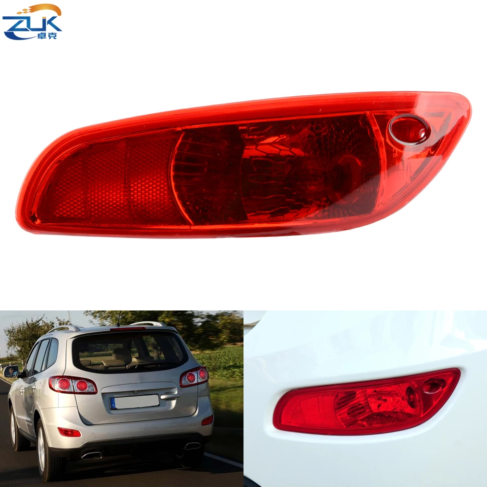 ZUK For Hyundai Santa Fe Santafe 2010 2011 2012 2.4L Rear Bumper Fog Light Reflector Anti-Fog Lamp With Bulb and Wire Harness