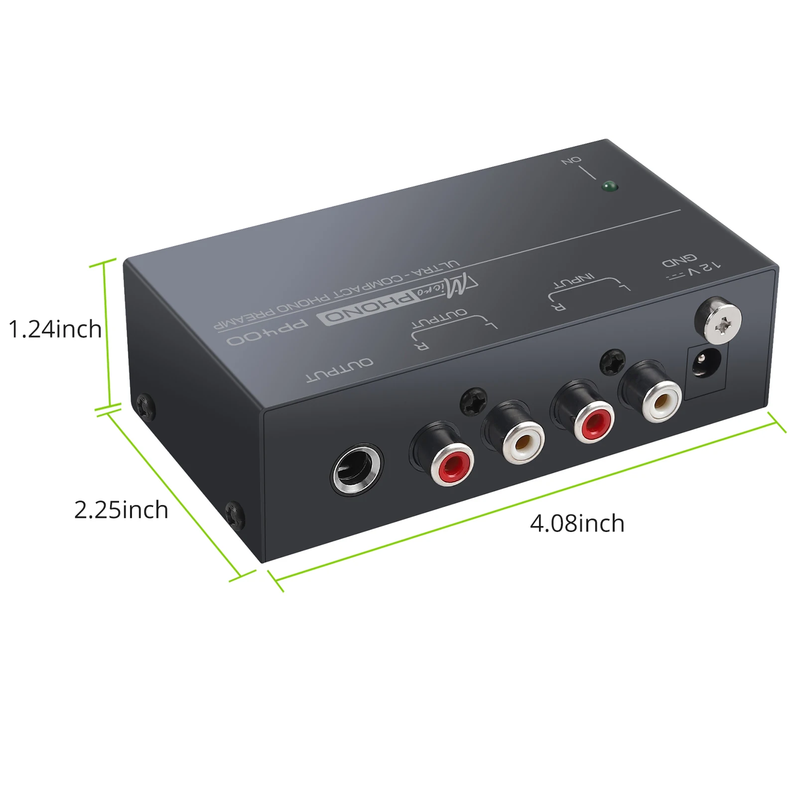 Prozor Phono Preamplifier Audiophile M/M Phono Preamp Preamplifier with 2 RCA Input & Output Ports with Power Adapter for PP400