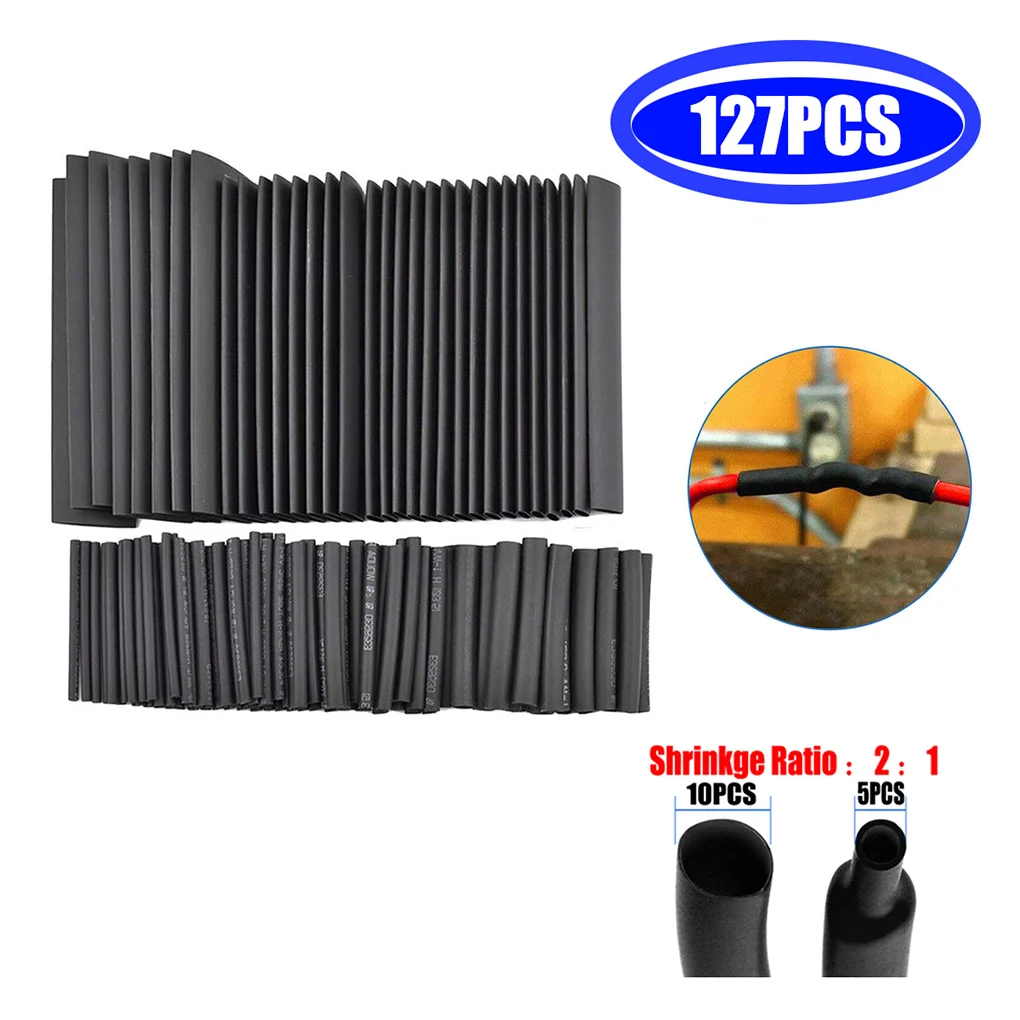 

127/164/570 Pieces Heat Shrink Tubing Wrapping Sleeves Protecting Professional Household Electric Insulation Tubes Kit