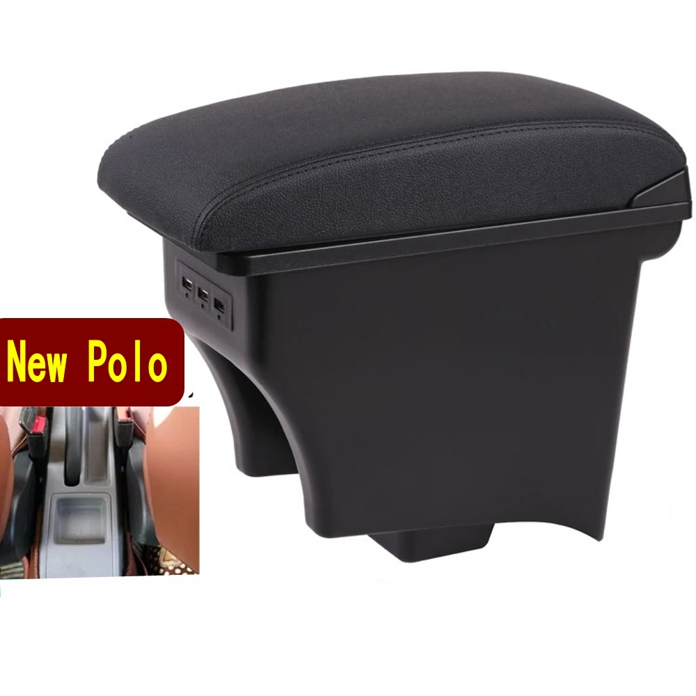 For Polo armrest box Polo V universal 2009-2018 car center console modification accessories double raised with USB