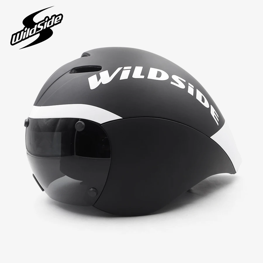 Wildside Race TT Biycle Helmet 4 lens Goggles Triathlon Tri Aero Helmet Road Timetrial Cycling Helmet Casco Ciclismo Accessories