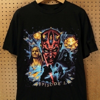 Vtg 90 Episode I The Phantom Menace Promo Tops Tee T Shirt LARGE Darth Maul Outdoor Wear Tops T-Shirt