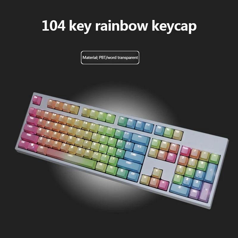 Word การเจาะย้อม Keycap 104PBT วัสดุโปร่งใส