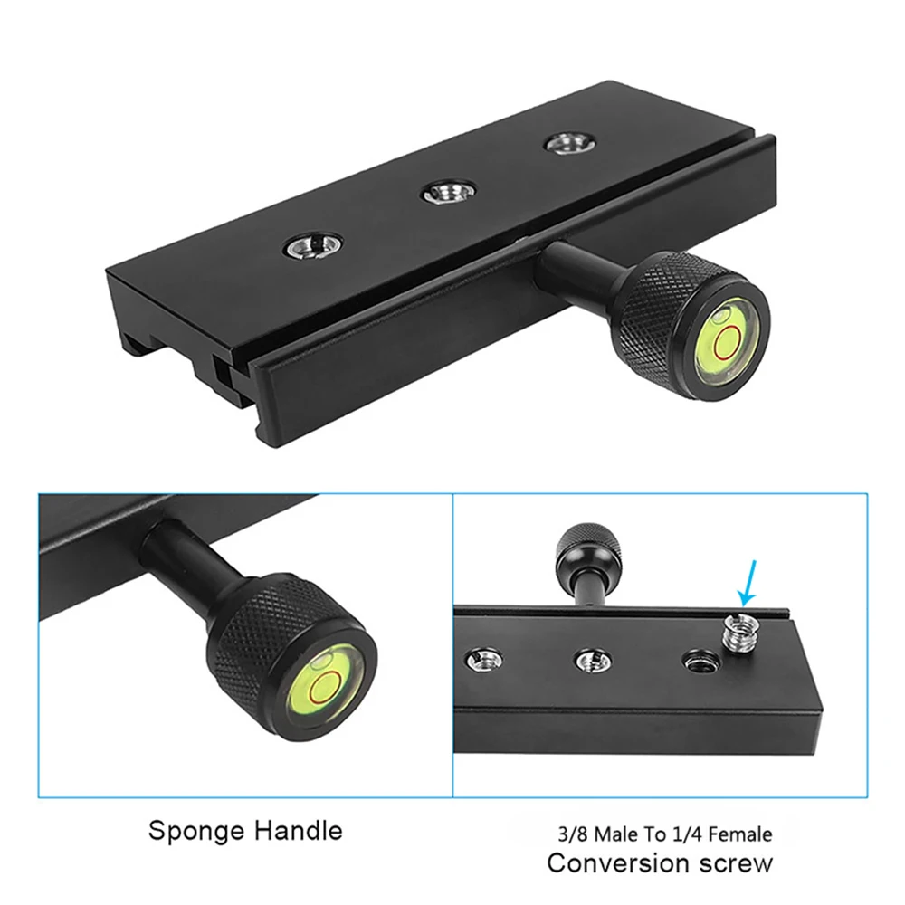 CAMVATE Arca Style Swiss Standard 120mm PU120 Kit piastra a sgancio rapido con adattatori per boccole da 1/4 "-20 per montaggio su treppiede/monopiede