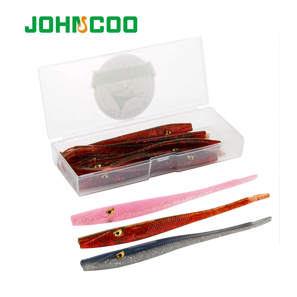 JOHNCOO Fishing Lure Soft Wrom 10pcs 125mm 3.8g  Pesca Fishing Soft Lures Silicone Bait Wobblers Leurre Souple Slug lure