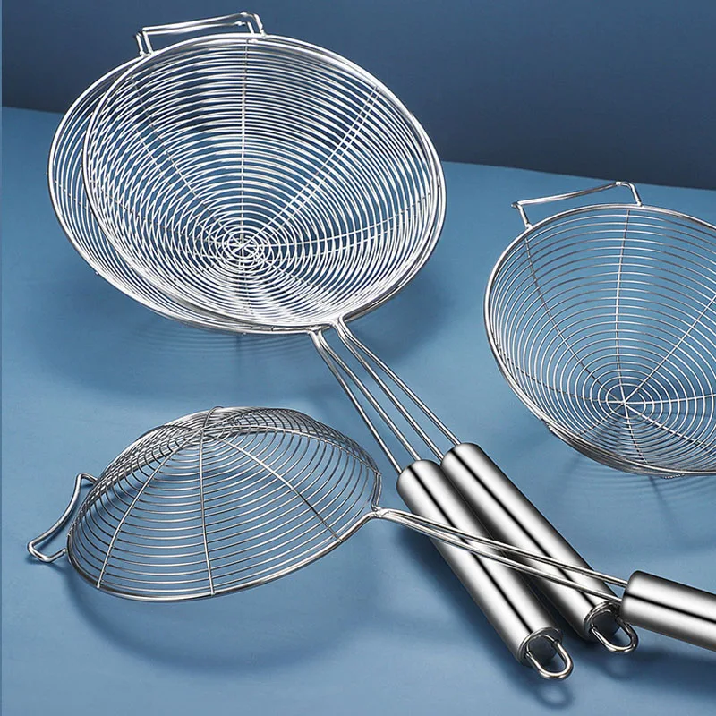 

Stainless Steel Colander High Temperature Resistant Kitchen Tool Household Leak Filter Without Hurting Hands