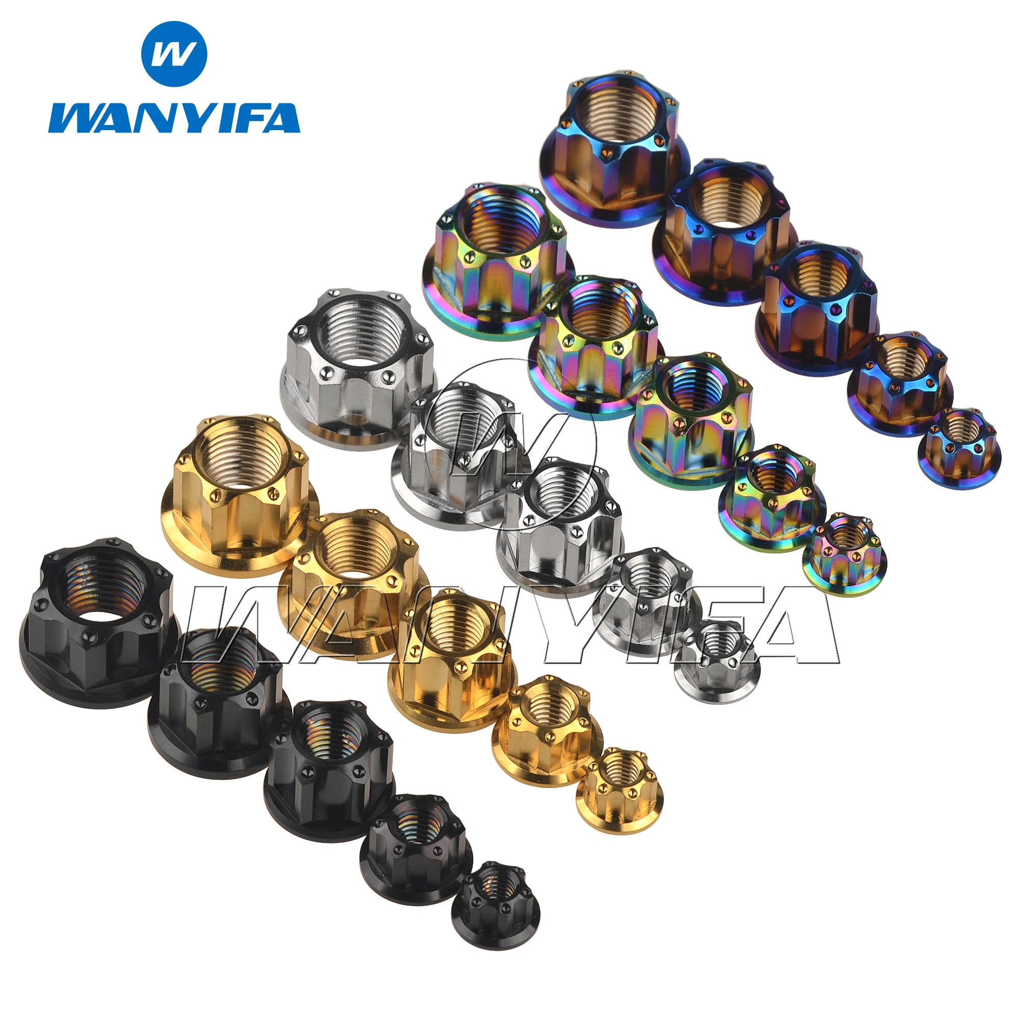 

Wanyifa Titanium Nut M6 M8 M10 M12 1.25 Pitch M14 1.5 Pitch M16 1.5 Pitch Torx Flange Hexagon Nuts Ti Fastener