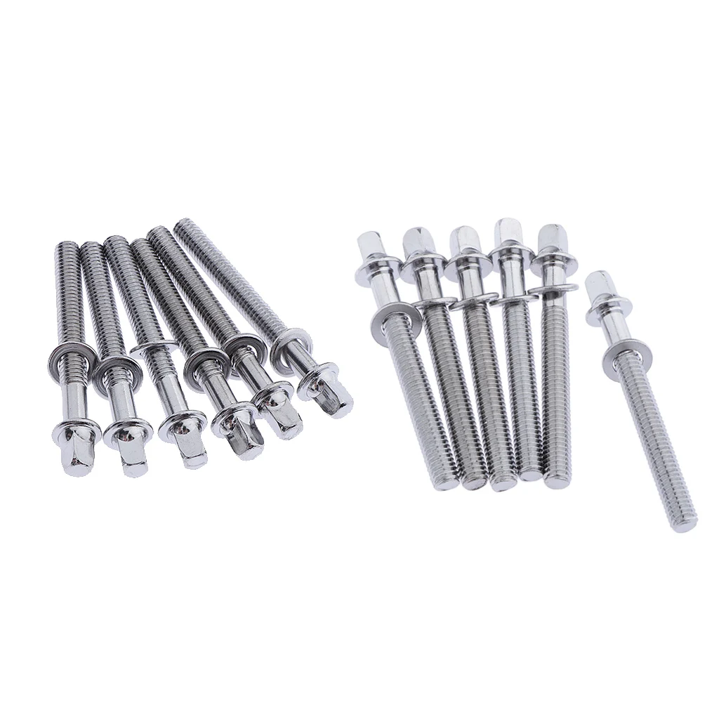 12 Pieces 5mm Drum Tension Rods with Washers / Drum Screws / Tension Screws 60mm Length