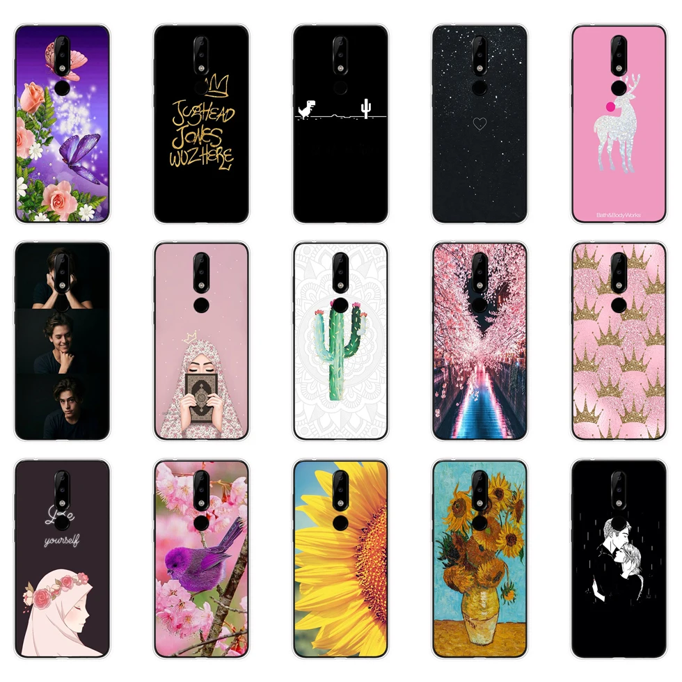 Silicon case for Nokia 5 5.1 Plus case soft tpu back phone cover shockproof printing Coque bumper housing